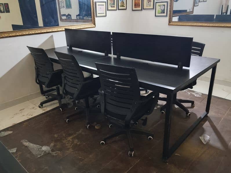 Office Workstation Computer Table 6 Person Seating 24500 7