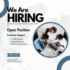 We Need Customer Support Representative. Whatsapp on +923176641319