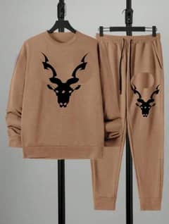 2 Pcs Unisex Dri Fit Printed Sweatshirt Track suit