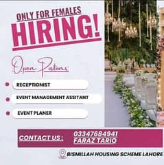 Female Event manager & Front desk representative