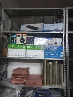 racks and steel counter