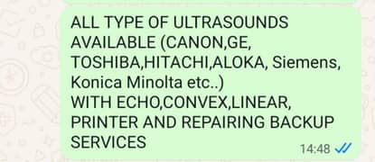 SALE/PURCHASE OF ULTRASOUND
