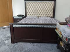 Pure Wooden bed with side tables