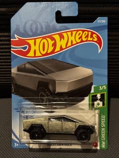 Hotwheels Rare long card TESLA CYBERTRUCK 2021 HW GREEN SPEED 3/5