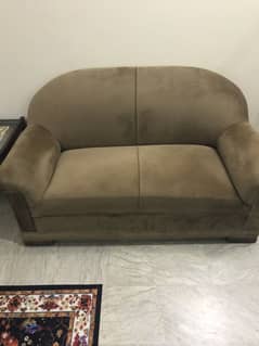 2 seater sofa with camel Color velvet poshish