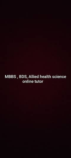 MBBS, BDS, ALLIED HEALTH SCIENCE ONLINE TUTOR