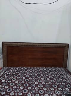 Solid Wooden Bed With Mattress for Sale in Lahore