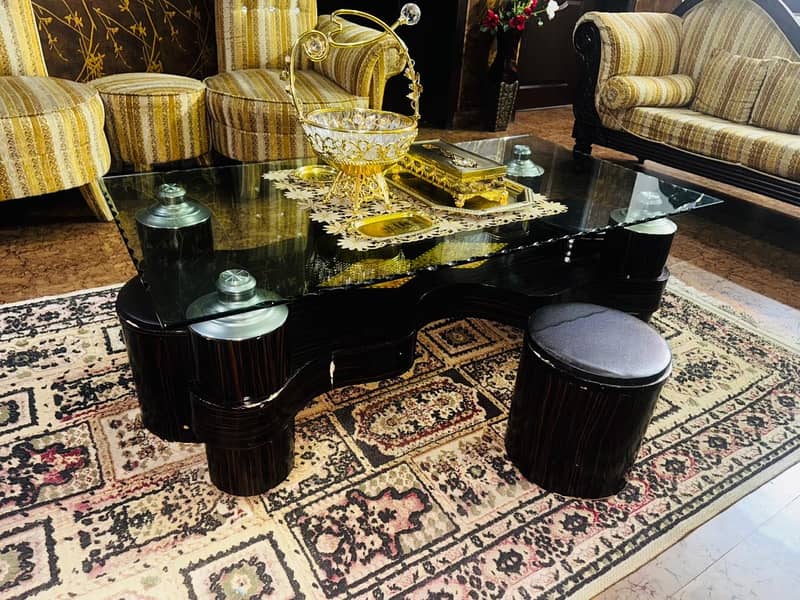 2 Dewan Set + 2 sofa set with table + center Table + 2 carpet rugs 2