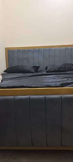 Iron Bed with Spring Mattress and Two side tables for sale in Lahore