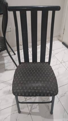 4 Iron rod Chair 1 Glass table