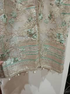 beautiful stitched front open gown party and formal wear