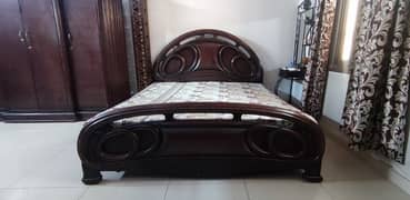 High Quality Wooden Bed Set with Comfortable Mattress/king size