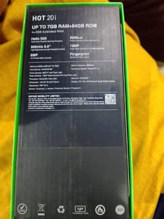 Infinix hot 20i 7 64 set or box he 10by9 condition he