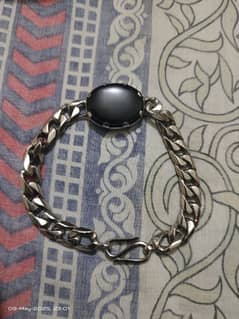 Silver chandhi Italian bracelet with stone
