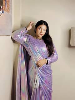 Gorgeous Saree Set With Sequins 2 pcs (Saree+Blouse) Stylish & Trendy