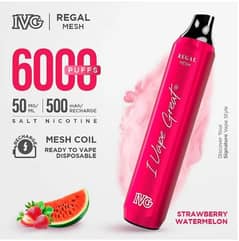STRAWBERRY WATERMELON IVG REGAL DISPOSABLE 6000 PUFF
