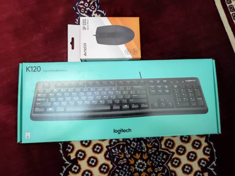 Logitech K120 Wired Keyboard And A4Tech Mouse 0