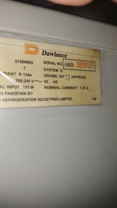 Dawlance refrigerator