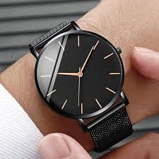 Men's Mesh Quartz Watch – Simple Student Wristwatch with Calendar