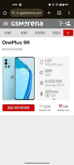oneplus 9r 5G 128 16GB 8+8