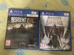 Ac rogue remastered and resident evil 7 used ps4