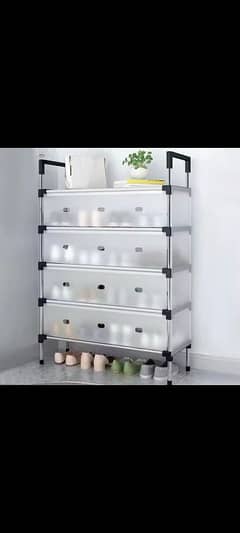 4 layer Multi Tier dust proof shoes rack