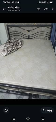 iron bed with spring mattress