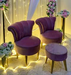 Pink chair set and table
