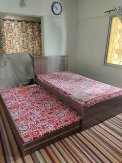 SPACE SAVING BED 2 X MATTRESSES SLIDER BED