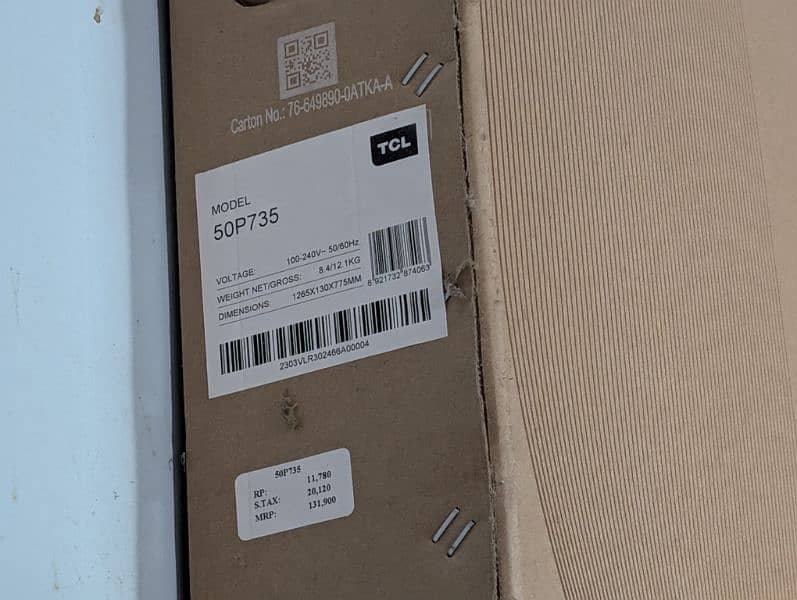 TCL 50 P735 10/10 fresh condition , box. open 12