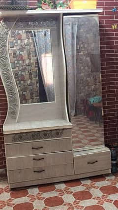 White dressing table by wood