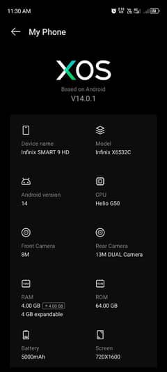 Infinix smart 9HD 4+4/64 just use few days with original charger.