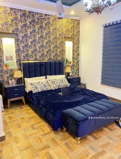 double bed, king size bed, side tables, home furniture, room furnitur