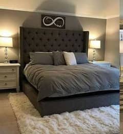 double bed, king size bed, side tables, home furniture, room furnitur
