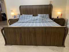 Bed set / king size bed / double bed / wooden bed / bed / side tables