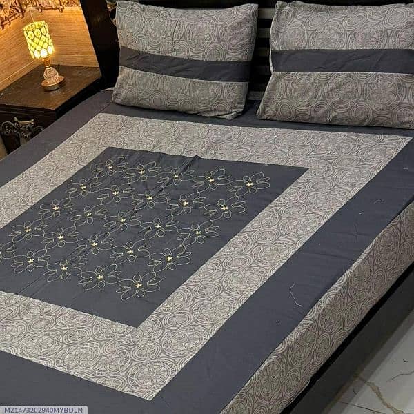 3Pcs Cotton Sotton Patchwork Double Bedsheets 3