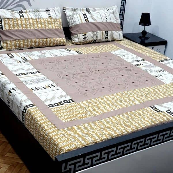 3Pcs Cotton Sotton Patchwork Double Bedsheets 5