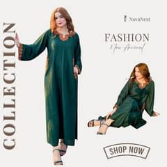 Stylish Women's Embroidered Linen Shirt and Trouser