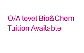 O & A level Biology & Chemistry Tuition Available