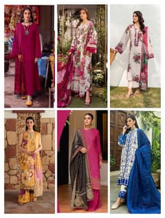 3 pcs unstitched lawn dresses