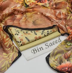 Bin Saeed Printed 3 pcs collection*Whatsapp:03030599345