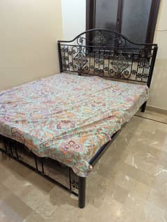 iron bed with mattress