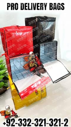 Food Bags, isolated Hot Bags, Pizza delivery Bag, delivery box