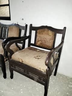 Wooden half year used Sofa set with sofa mattress