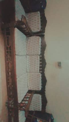 sofa set old wooden style without foam cushion