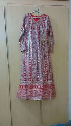 A blood red long Maxi is on reasonable price ready to wear