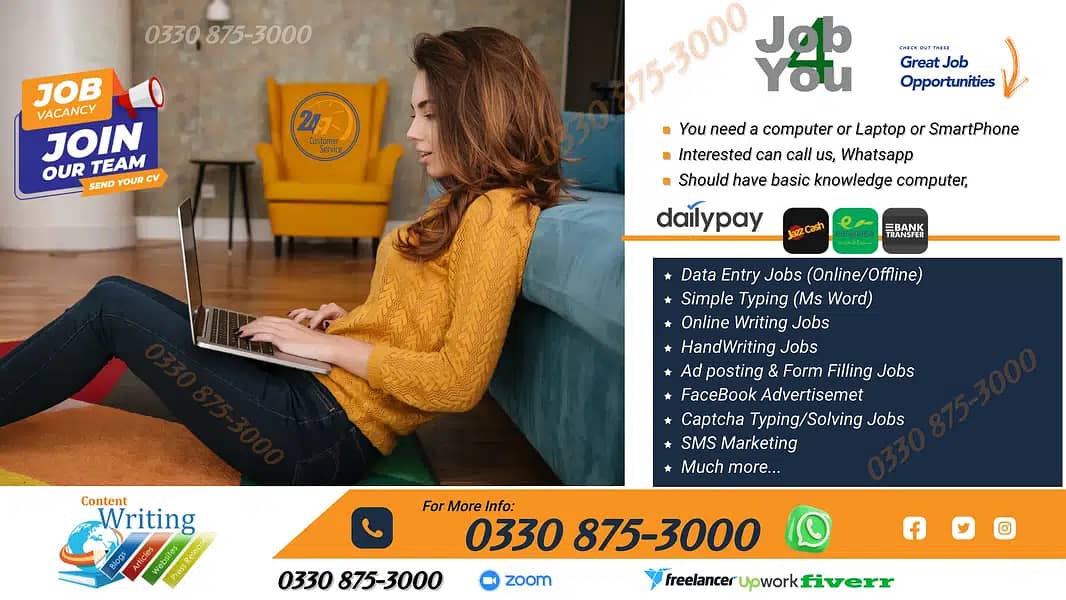 Assignment writing /Data Entry jobs work from home  Daily based Payout 1