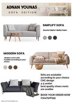 Modren curve Sofa/ Chesters/ Shoe Rack/Computerized CNC designs
