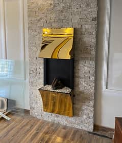 Electric fireplace | Marble fireplace | fire place | Pvc wall panel