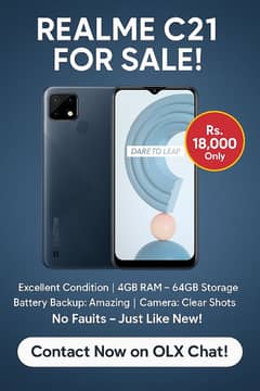 Realme C21 in Excellent Condition – Rs. 18,000 Only!